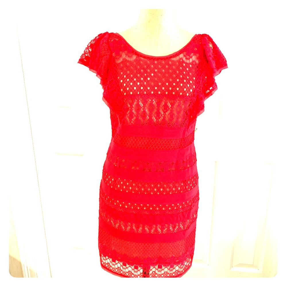 Bcbg flutter sleeve dress